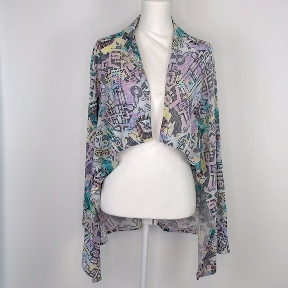 Hot Topic Harry Potter Marauder’s Map Watercolor Flyaway Cardigan. Size medium. - Picture 1 of 13